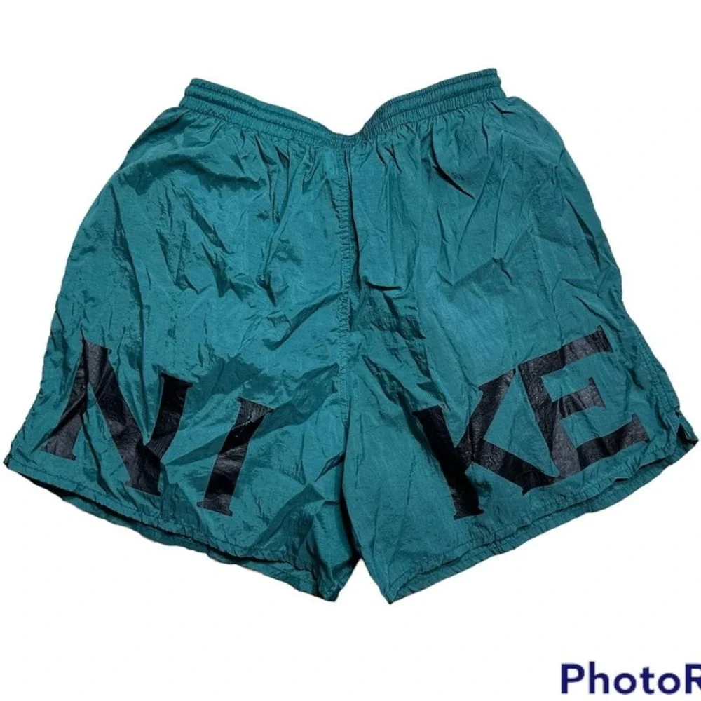Vintage 90s Nike Nylon‎ Spellout Shorts Colorblock